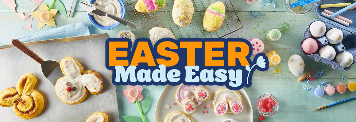 Easter Made Easy - Cinnamon Roll Bunnies, Bunny Butt Cookies, Easter Egg Sugar Cookies, sprinkles