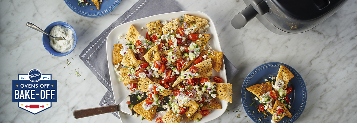 Air Fryer Greek Crescent Nachos