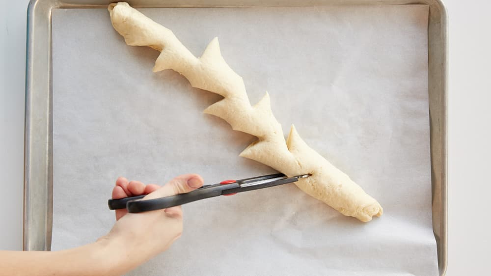 Stretch and slice crescent dough