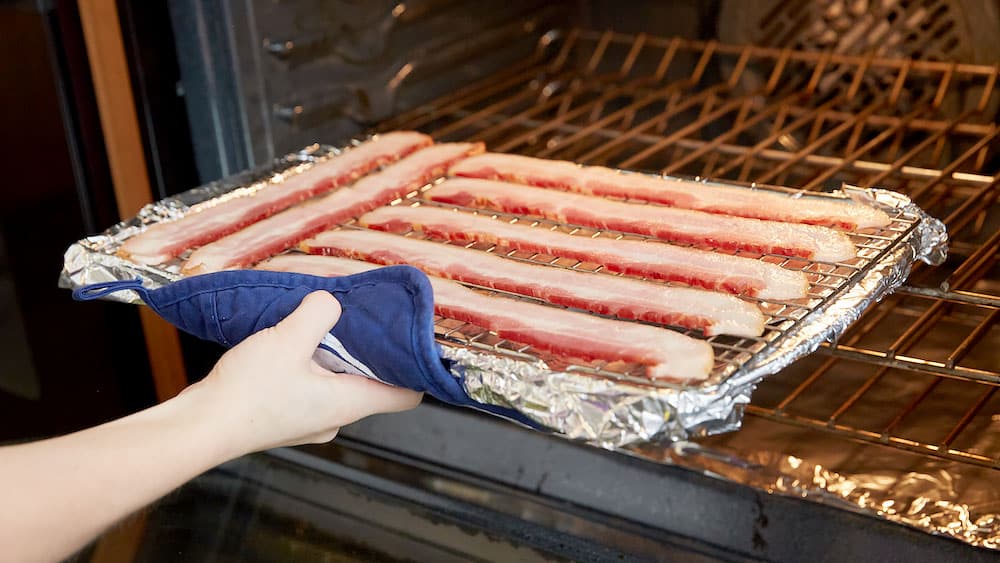 Place baking sheet in oven