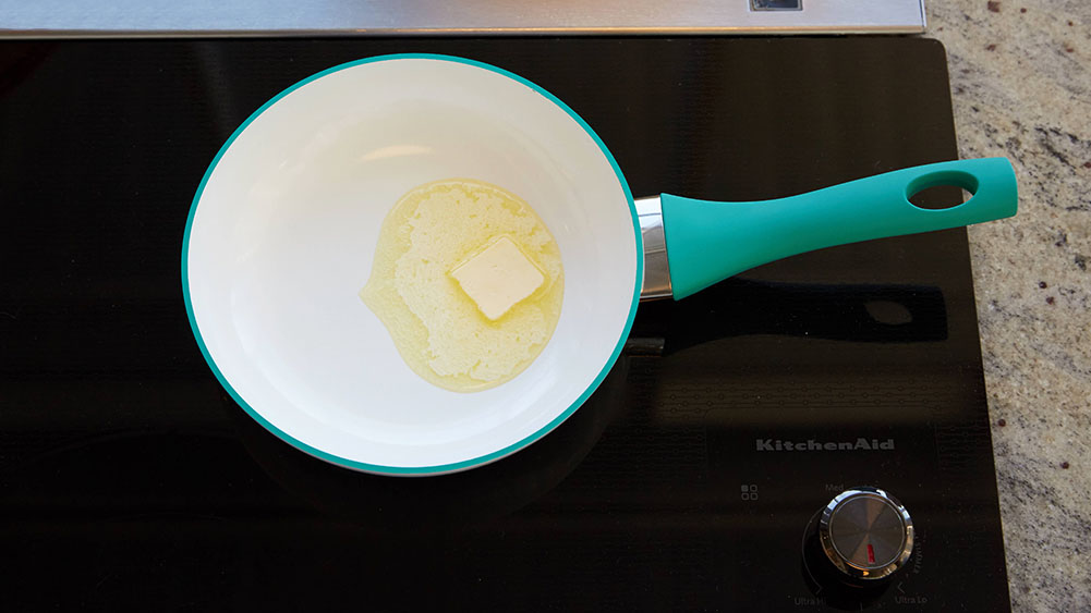 Melt butter in a pan on the stove