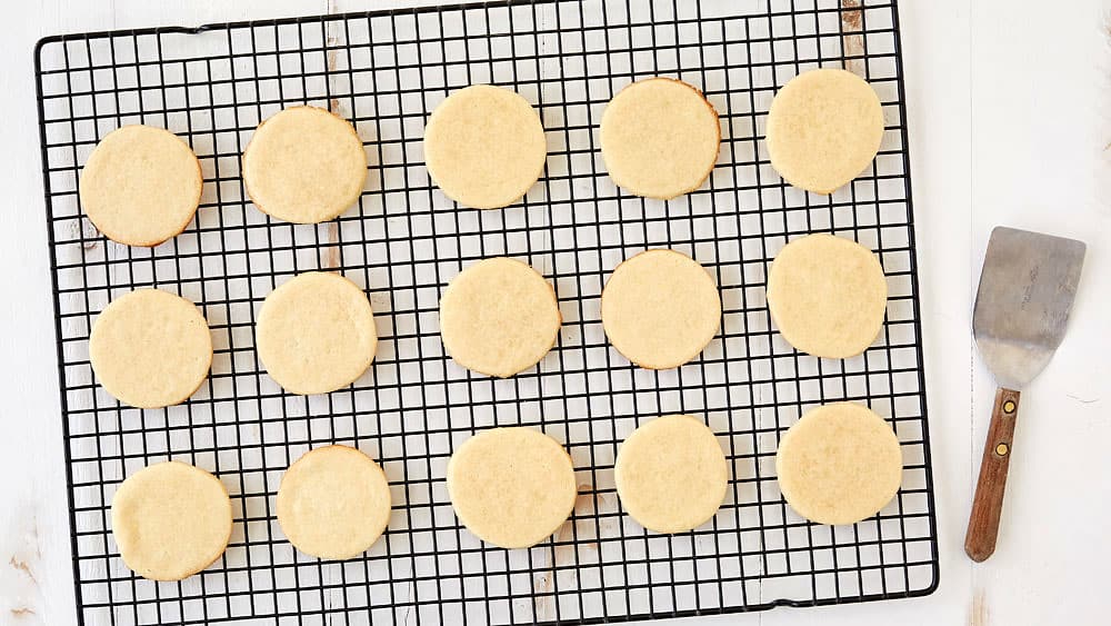 Cool cookies on a wire rack