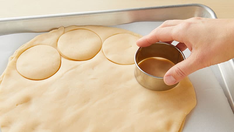 Cut out cookies with a 3-inch cookie cutter