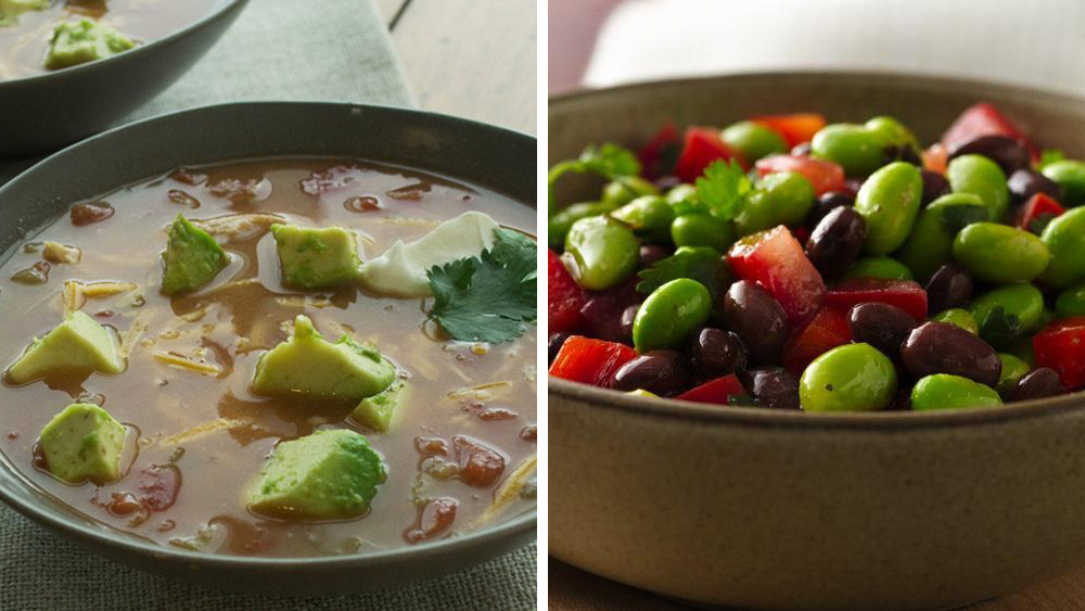 Hearty Tortilla Soup + Edamame-Black Bean Salad 