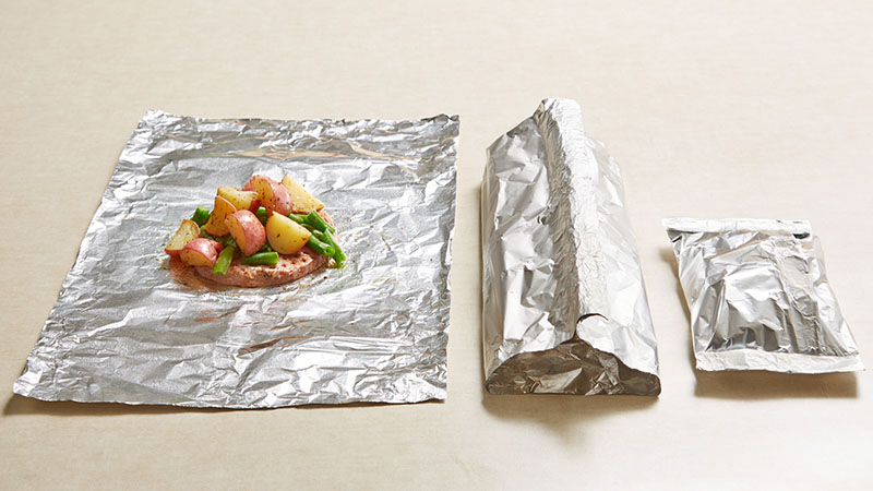 Foil, chicken, potatoes, 