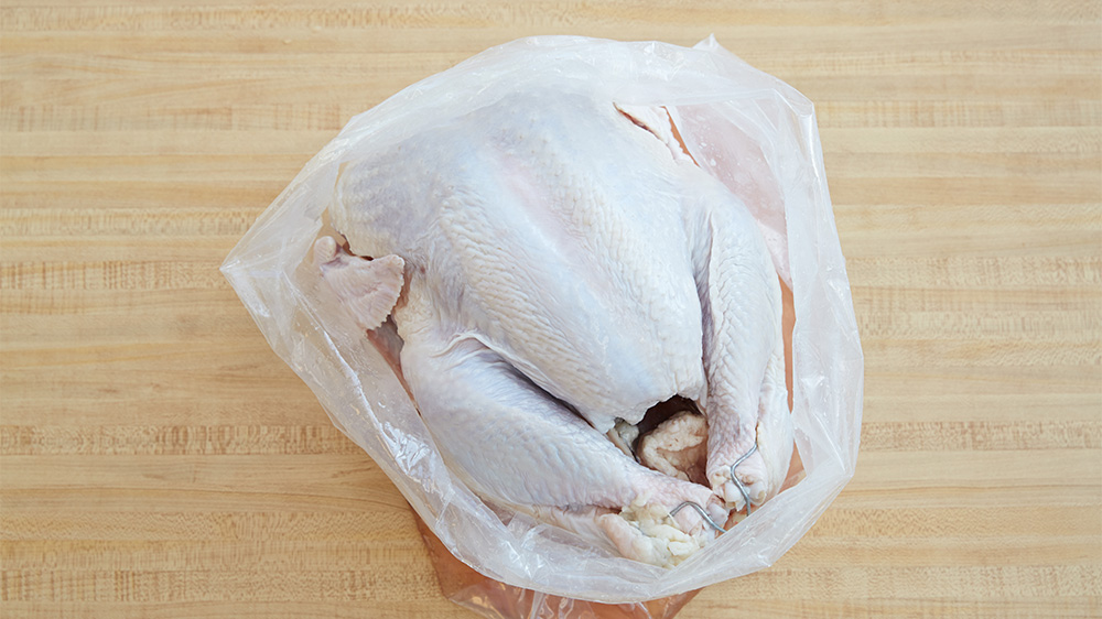 Turkey in a brining bag