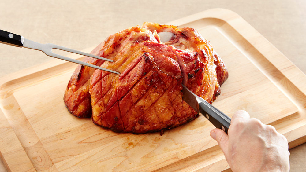 Ham on a cutting board