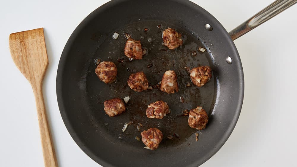 Meatballs in a frying pan