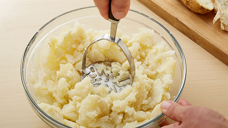 Mash the potatoes.