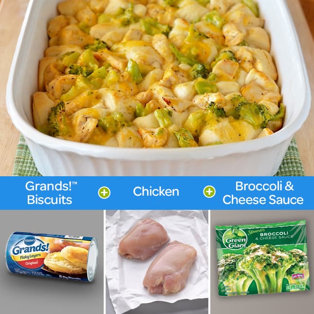 Crazy-Easy Chicken and Broccoli Bubble-Up Bake