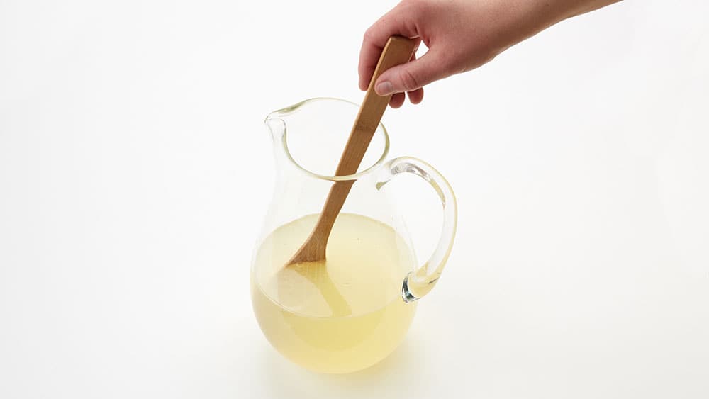 Mix water, sugar-water and lemon juice