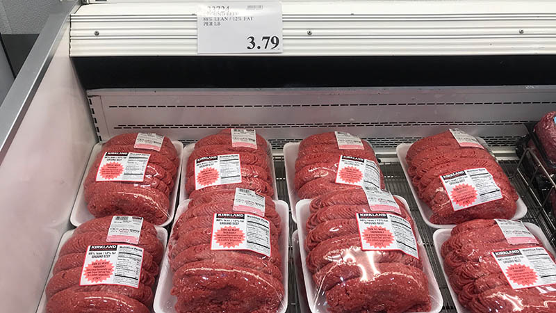 Kirkland Signature Ground Beef, $3.79/lb