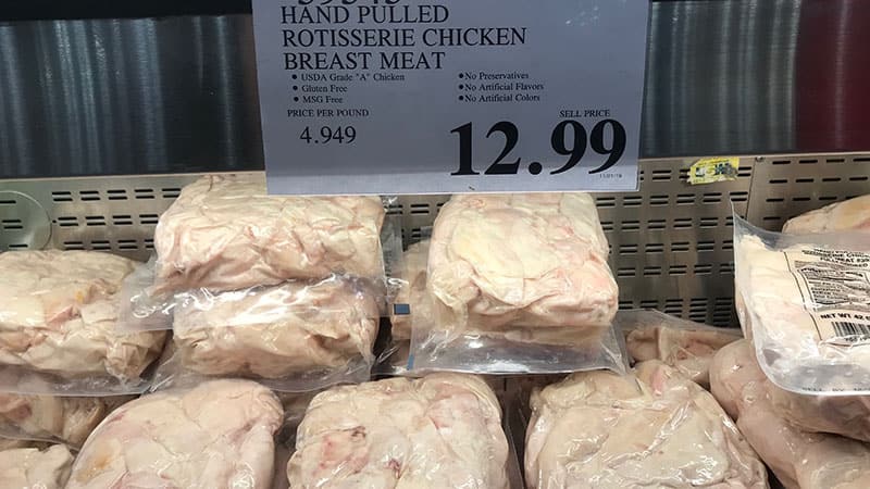 Hand-Pulled Rotisserie Chicken Breast Meat, $12.99/package