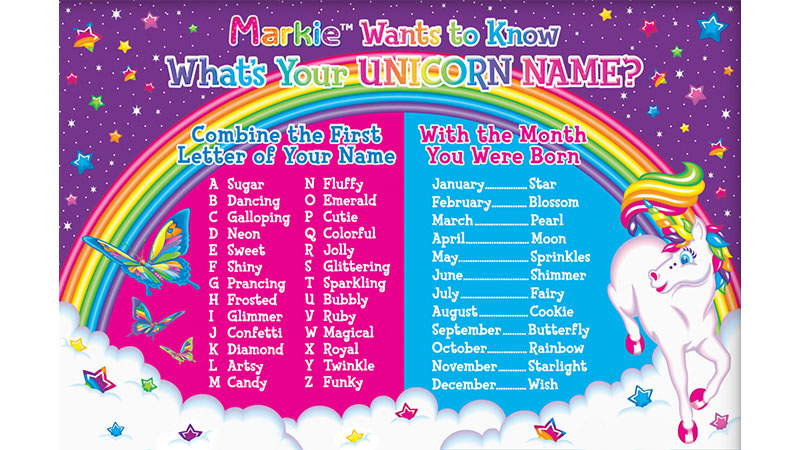 Markie Wants to Know What's Your Unicorn Name