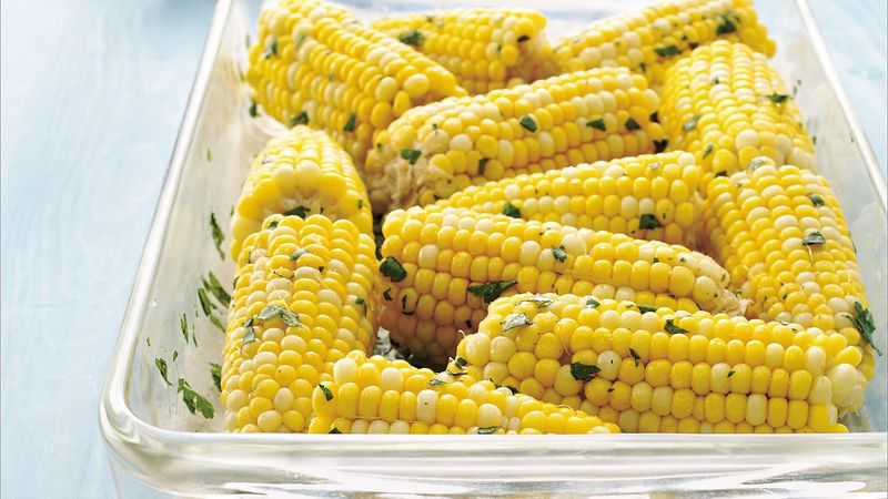 Oven-Steamed Herbed Corn
