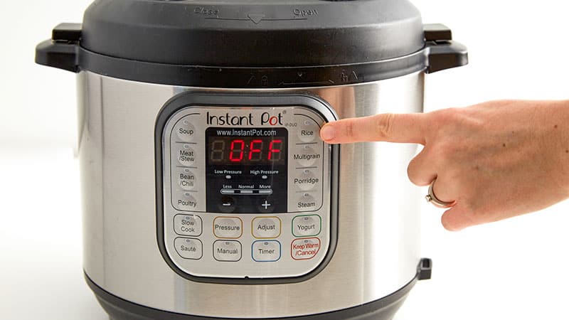 Rice button on an Instant Pot