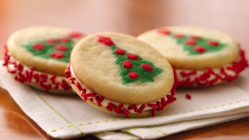 Christmas Tree Sandwich Cookies