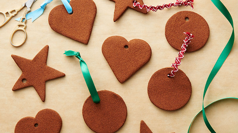Scented Cinnamon Ornaments with ribbons