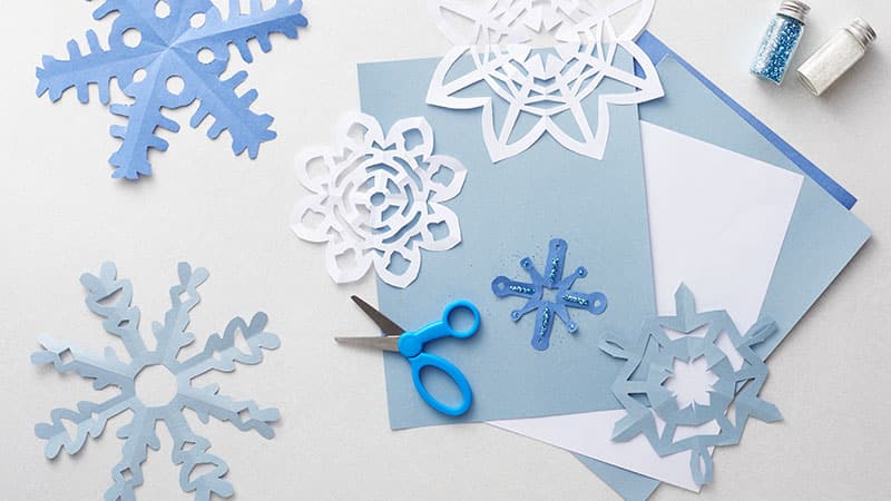 Construction paper snowflakes