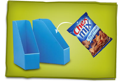 magazine holders for holding Chex mix
