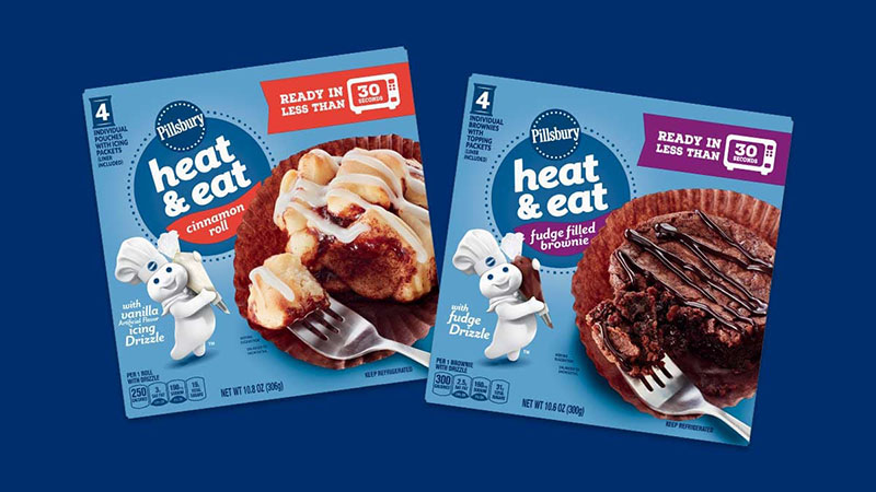 Pillsbury™ Heat & Eat Cinnamon Roll and Pillsbury™ Heat & Eat Fudge Filled Brownie