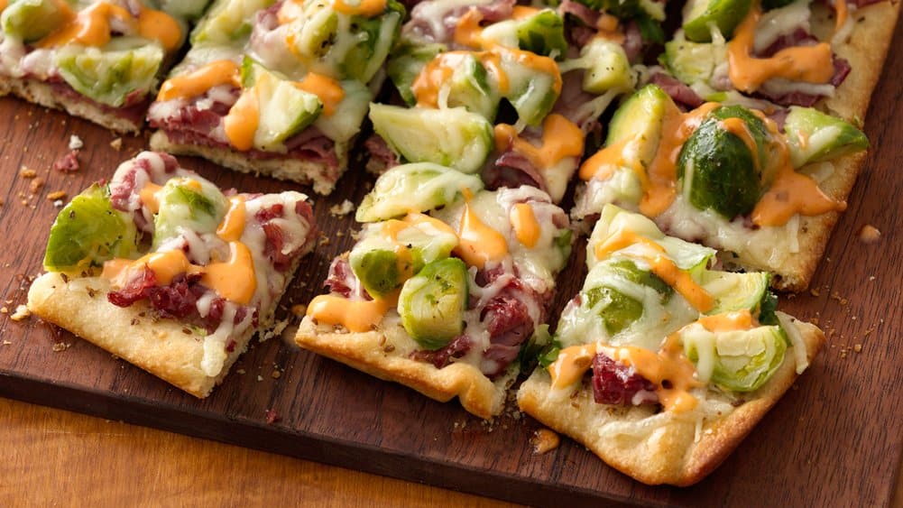 Brussels Sprouts-Reuben Flatbread