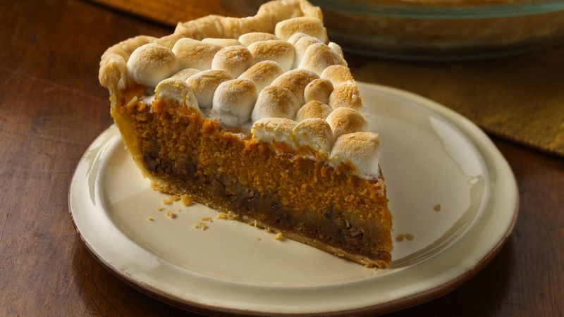 Pumpkin-Ginger Pie with Golden Marshmallow Topping