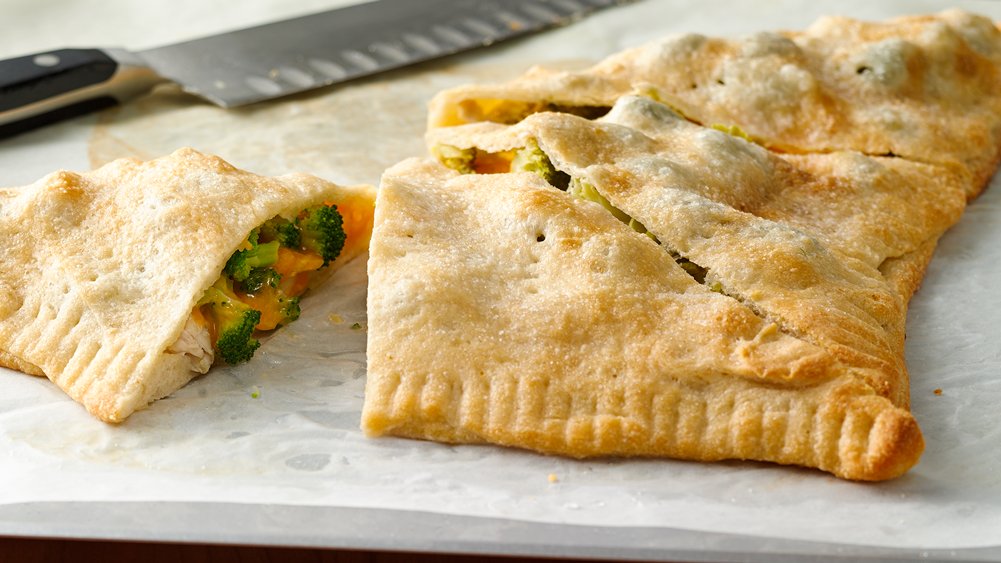 Family-Style Chicken Broccoli Cheddar Calzone