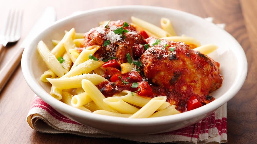 Slow-Cooker 3-Ingredient Italian Chicken prepared recipe in bowl