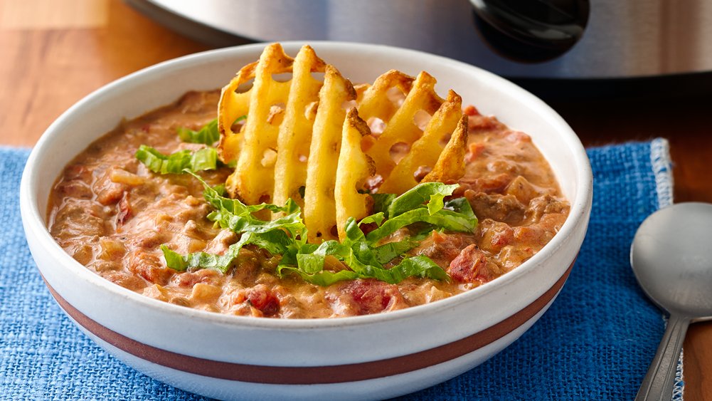 Slow-Cooker Cheeseburger Soup