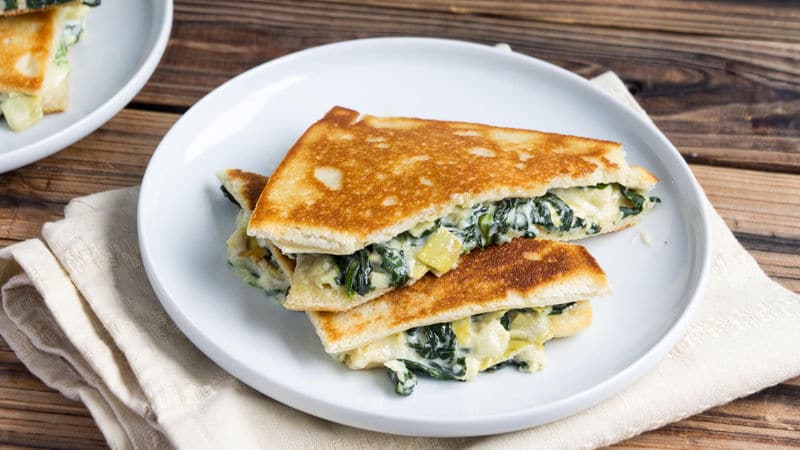Spinach Artichoke Grilled Cheese Sandwiches