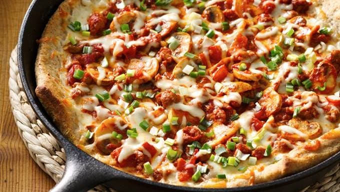 Upside Down One Pan Pizza Recipe by Tasty