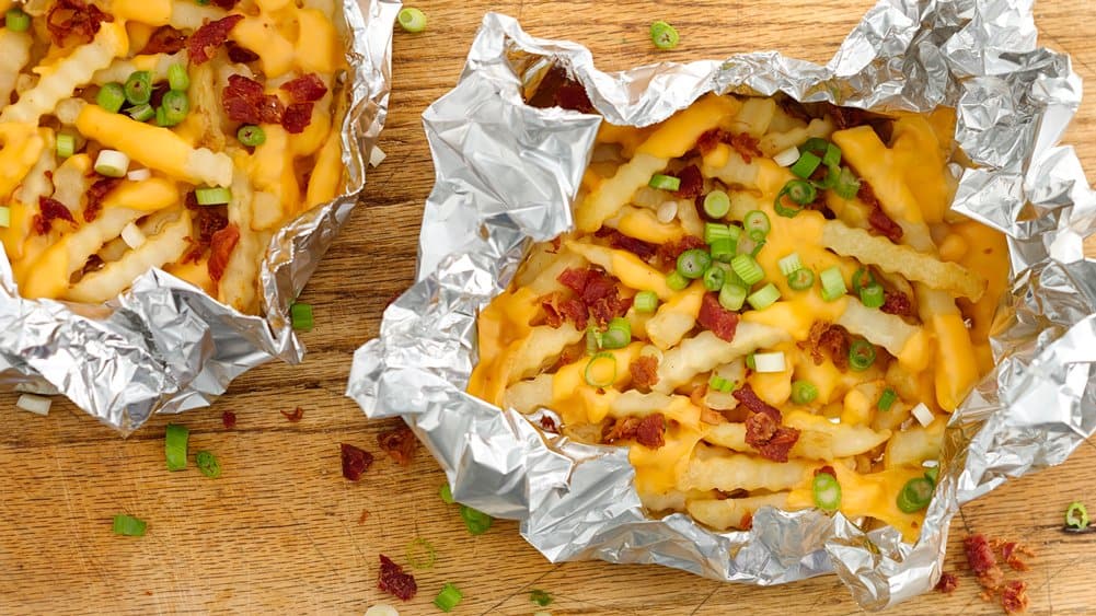 Grilled Foil Pack Cheesy Fries