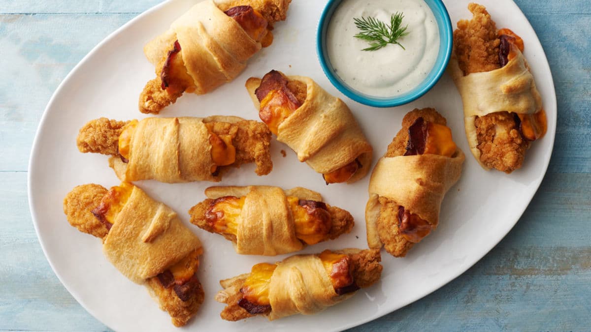 Crispy Chicken-Bacon-Ranch Crescent Rolls