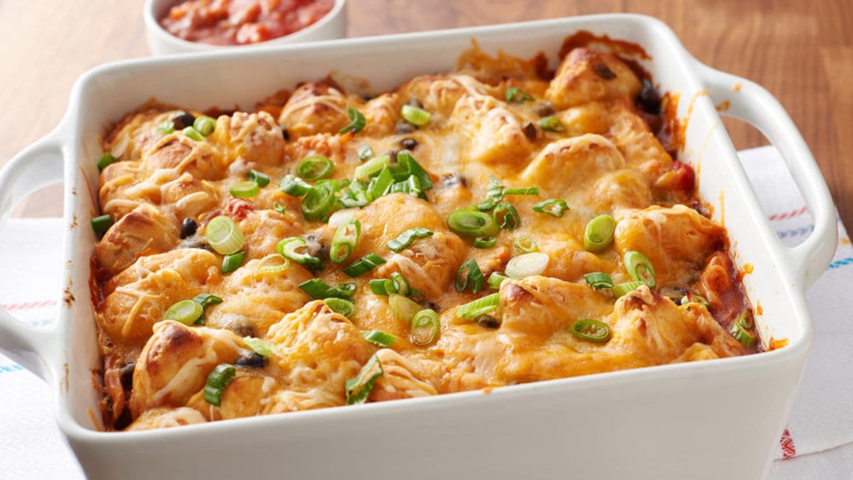 Chicken Enchilada Bubble-Up Bake